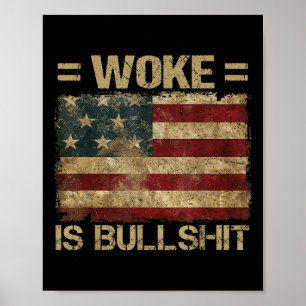 Poster Woke É Bull Funny Trump Anti Woke