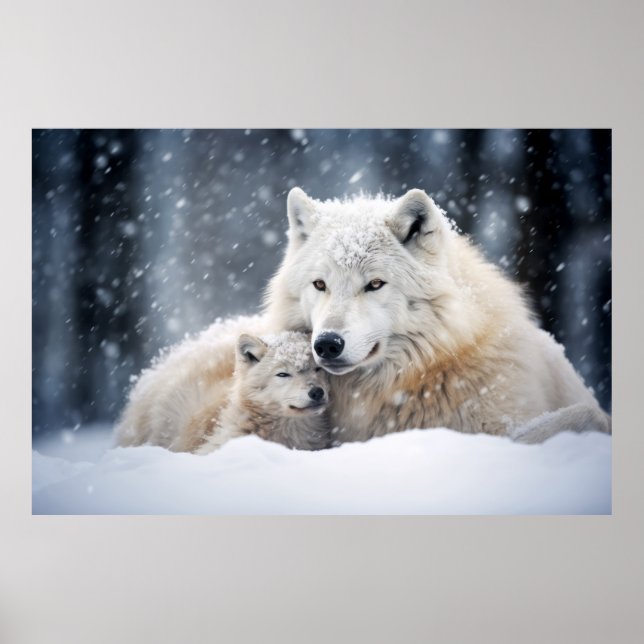 Poster Wolf Animal Wilderness Beauness Art (Frente)