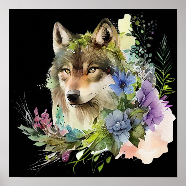 Poster WOLF Aquarela (Frente)