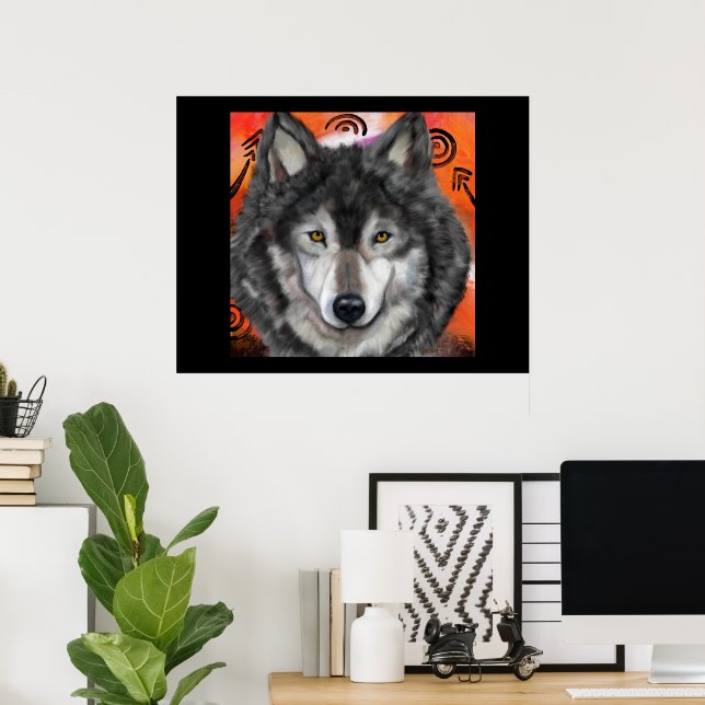 Poster Wolf Art (Escritório em casa)