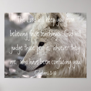 Póster wolf bible verse Galatians 5:10