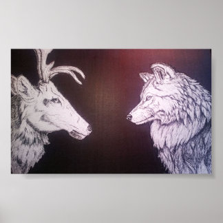 Poster Wolf e Elk