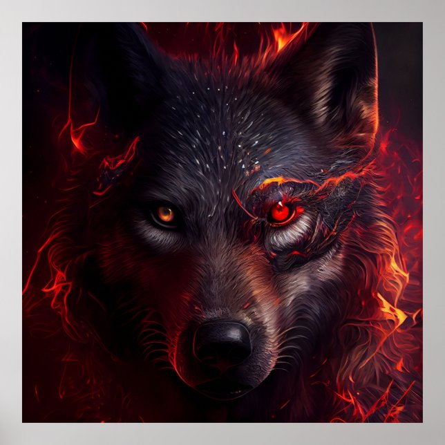 Poster Wolf Fire (Frente)
