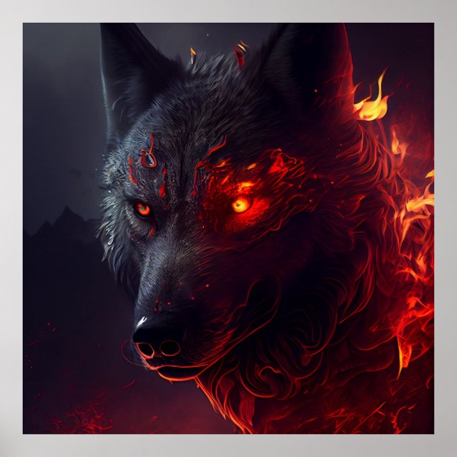 Poster Wolf Fire (Frente)