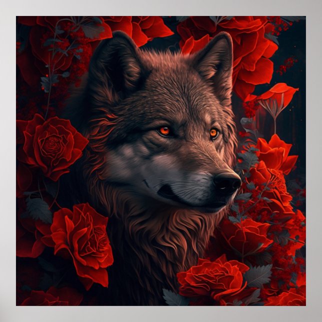 Poster Wolf Fleur (Frente)