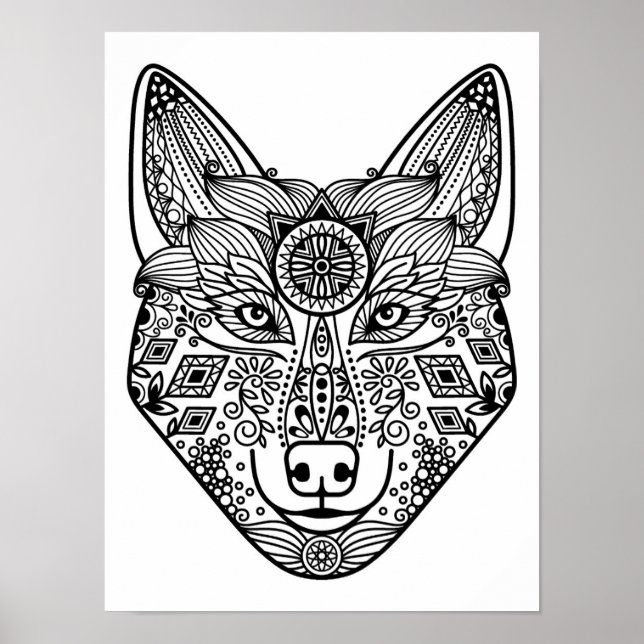 Póster Wolf Head 2 inspirado (Frente)
