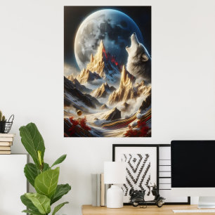 Poster Wolf Howling Sob Lunar Peaks