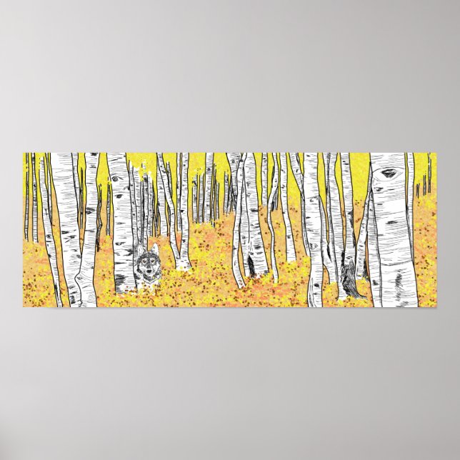 Poster Wolf In Autumn Woods (Frente)