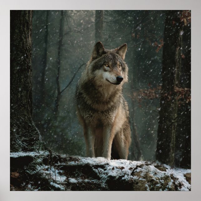 Poster Wolf in Winter (Frente)