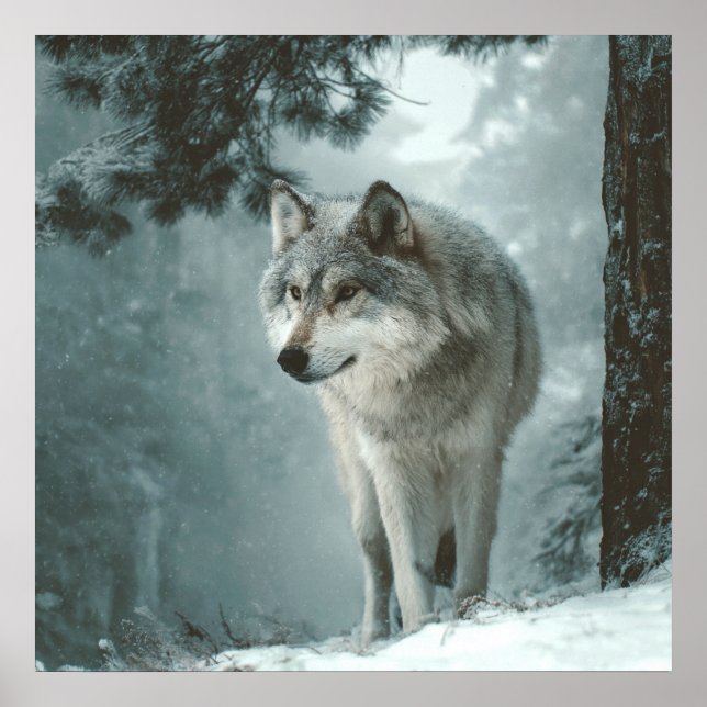 Poster Wolf in Winter (Frente)