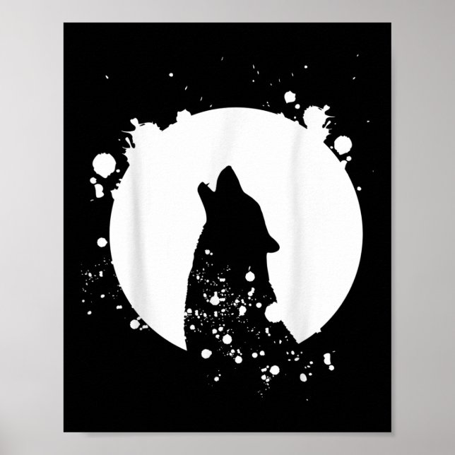 Poster Wolf Men Silhouette Animal Motif Environmental (Frente)
