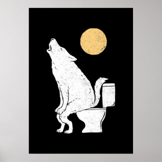 Poster Wolf on bathroom c