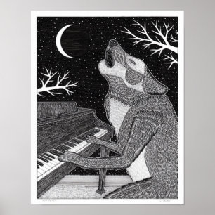 Póster Wolf on Keys