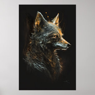 Poster Wolf Portrait Animal Nature Willife Art Painting