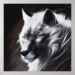 Poster Wolf Portrait Animal Painting Willife Adventure