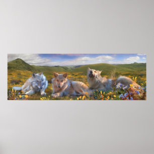 Poster Wolf Puppies "CANÇÃO DE TRÊS FLORES"