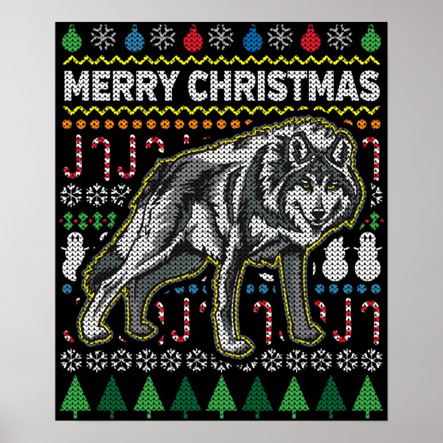 Poster Wolf Ugly Christmas Sweater (Frente)