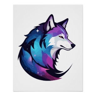 Póster Wolf Vetor Art Animal Modern Urban City Graphic