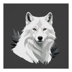 Póster Wolf Vetor Graphic Art Retrait Animal Spirit
