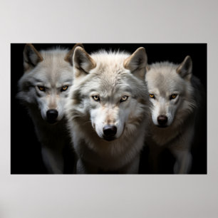 Poster Wolf Wild Animal Retrat Força
