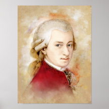 Wolfgang Amadeus Mozart Retrato im Aquarell Estilo