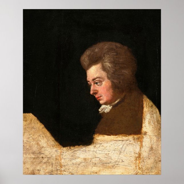 Poster Wolfgang Amadeus Mozart, Retrato Inacabado, 1789 (Frente)