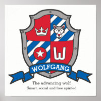 Wolfgang boys name significa heraldry shield poste