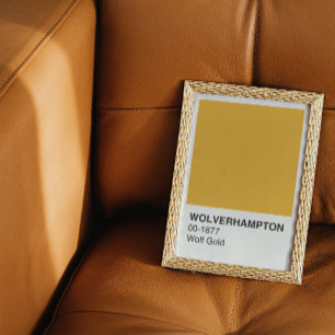Póster Wolverhampton Wolf Dourado - fronteira branca