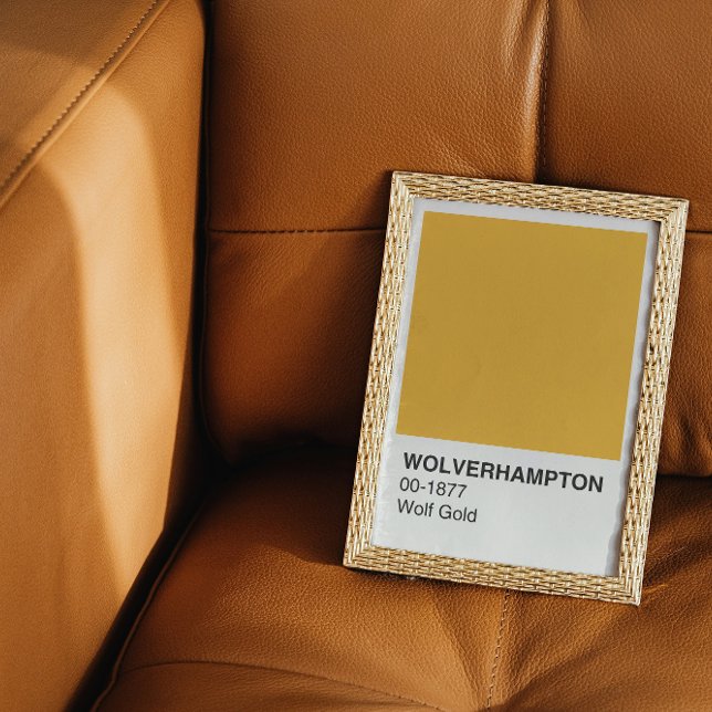 Póster Wolverhampton Wolf Dourado - fronteira branca (Criador carregado)