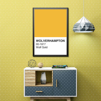 Póster Wolverhampton Wolf Dourado - Largura do Cheio