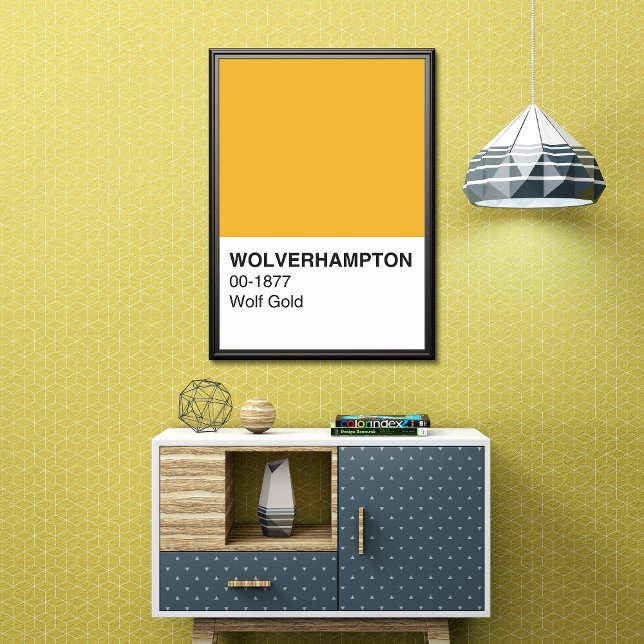 Póster Wolverhampton Wolf Dourado - Largura do Cheio (Criador carregado)