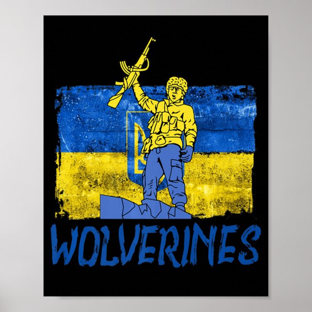 Poster Wolverines apóia Ucrânia Wolverines Love (Frente)