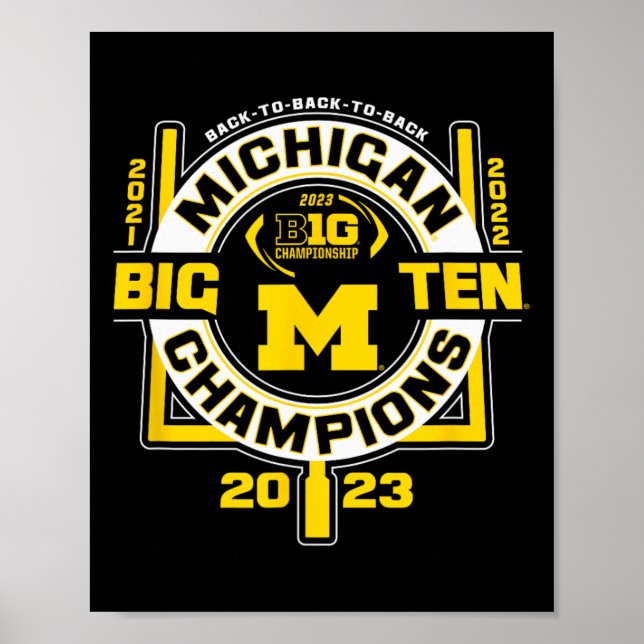 Poster Wolverines Big Ten Champs 2023 Futebol 2021-2023 (Frente)