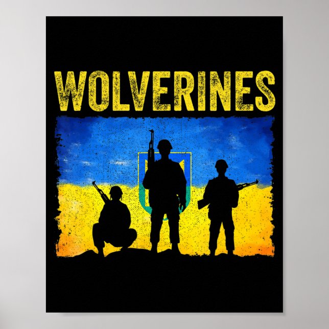 Poster Wolverines Support Ucrânia (Frente)