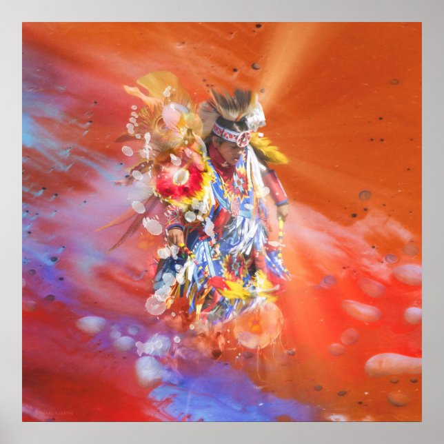 Poster WOLVES DE DANÇAMENTO Nativo Americano (Frente)