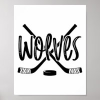 Wolves Hockey Team Mascot School Spirit Game Night