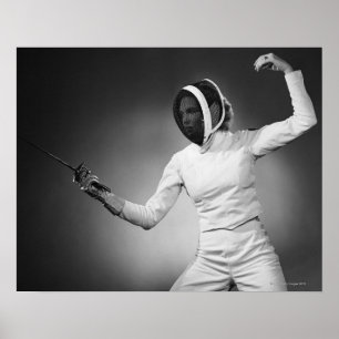 Póster Woman Fencing