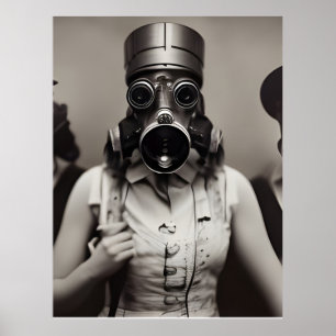 Poster Woman in a Gas Mask