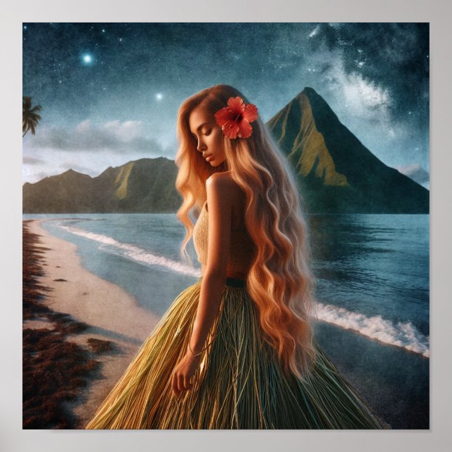 Poster Woman in Grass Skirt (Frente)