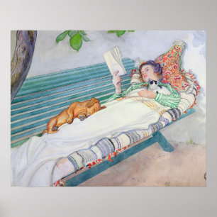Póster Woman Lying on a Bench, 1913 (w/c on paper)