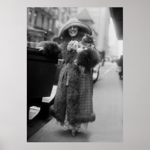 Póster Woman with Pekingese, early 1900s