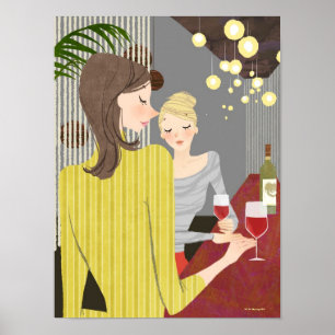 Póster Woman with Wine