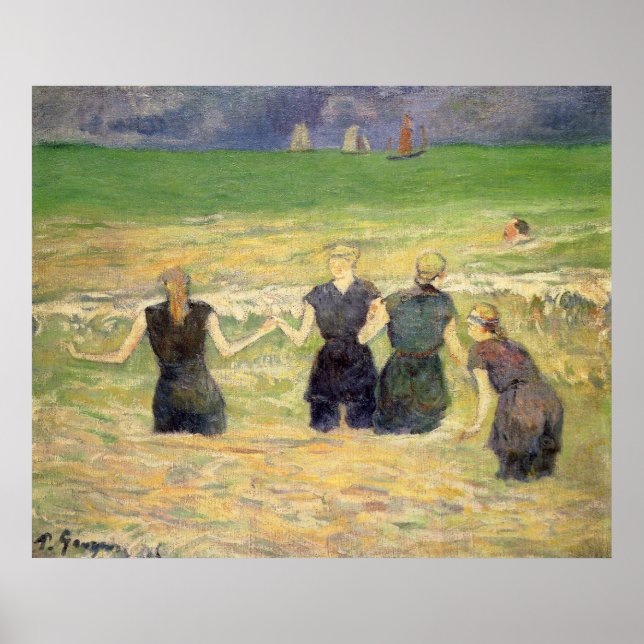Poster Women Bathing Dieppe por Paul Gauguin (Frente)