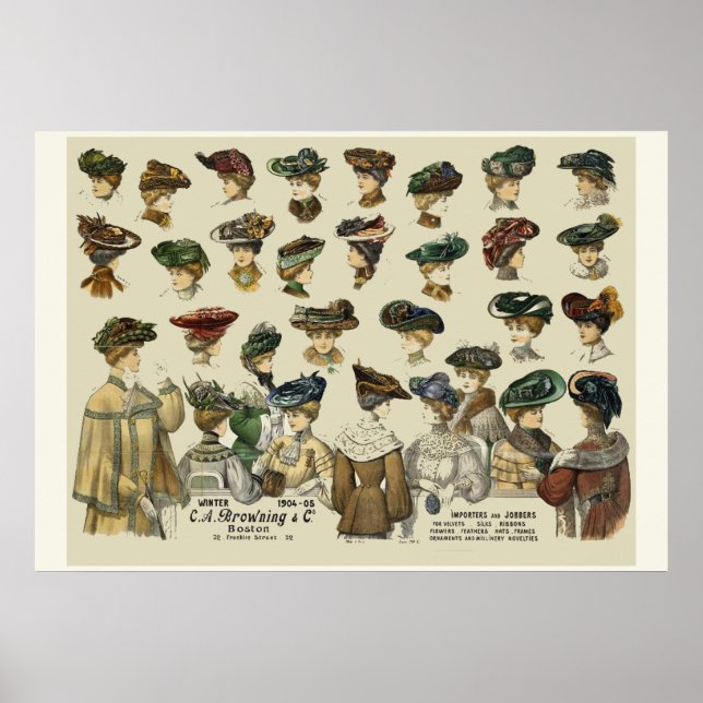 Poster Women Hats 1905 Boston (Frente)