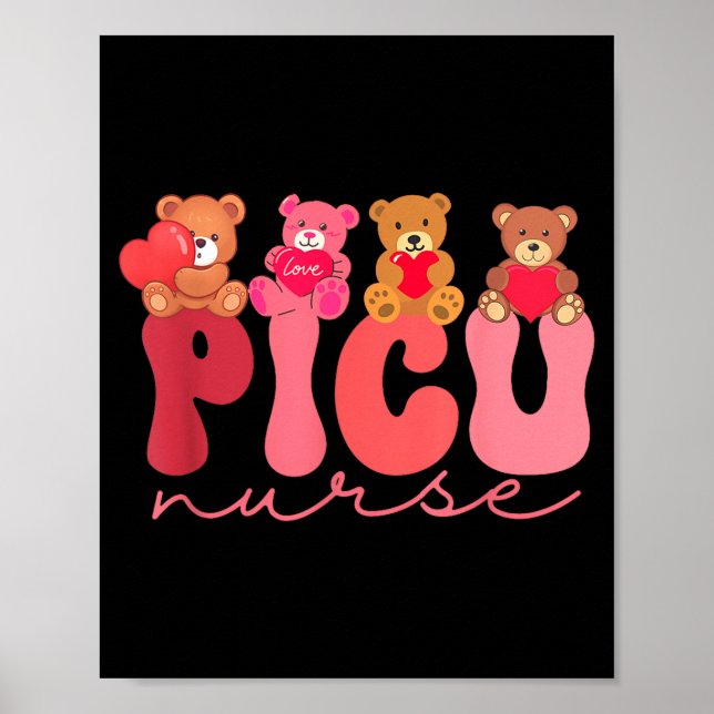 Poster Women Valentine Cu Nurse Pediatrics Cute Bears Ped (Frente)