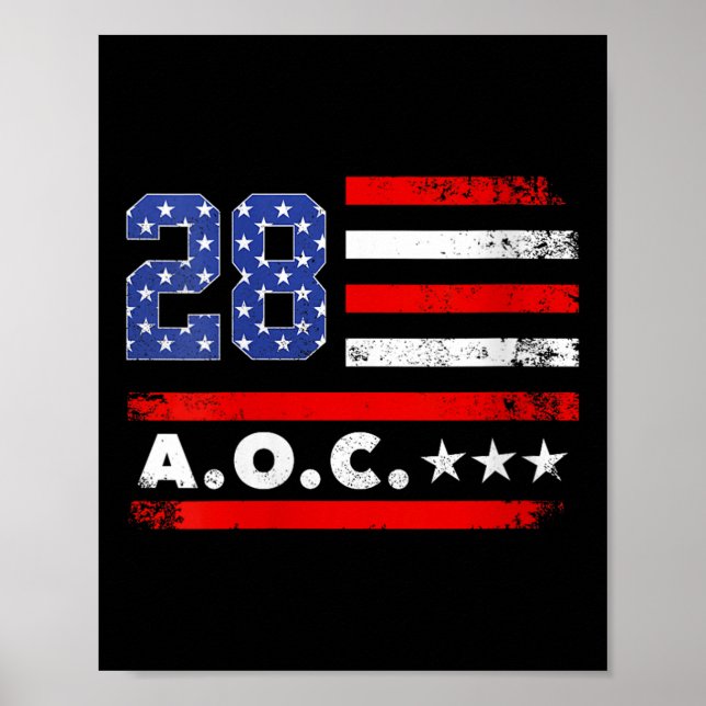 Poster Womens Aoc 2028 A.o.c. 2028 Para Presidente Americ (Frente)