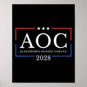Poster Womens Aoc Para Presidente 2028 Simples Sinal De M