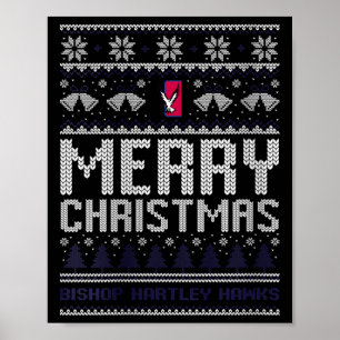 Poster Womens Bishop Hartley Hawks Logotipo Feliz Natal U