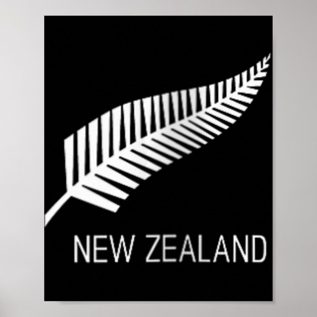 Poster Womens Black New Zealand Fern Shirt Mens Black Pro (Frente)