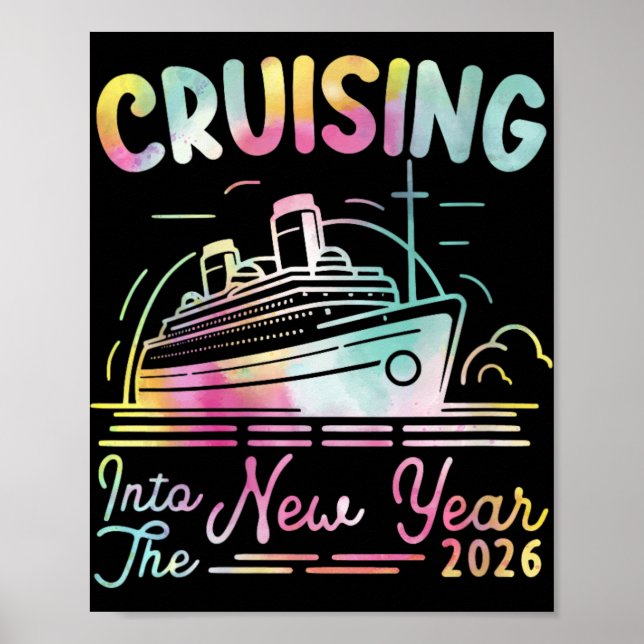 Poster Womens Cruising Into New Year 2026 Countdown Party (Frente)